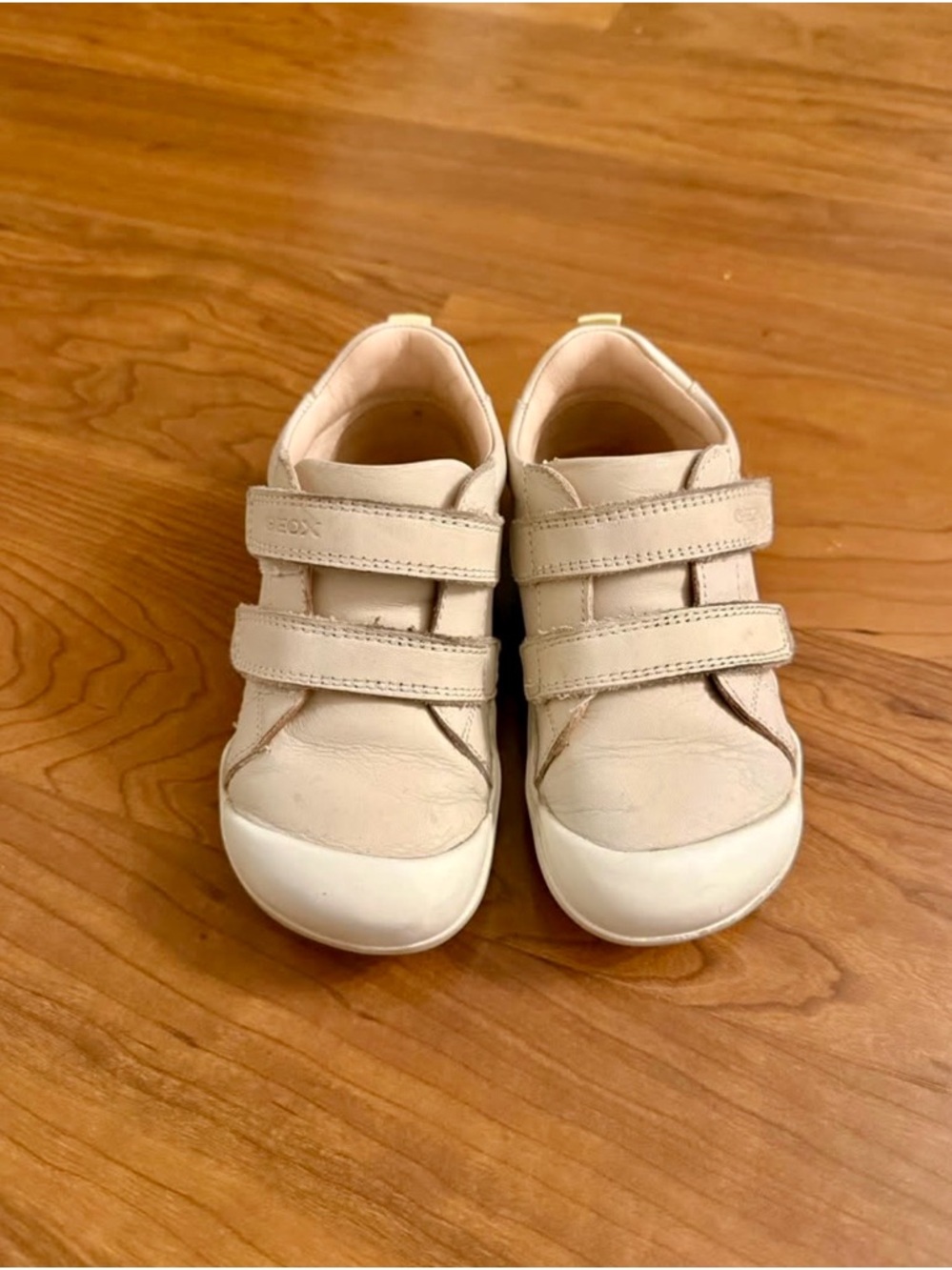 Geox Beige/Tan Kids Leather Hook-and-Loop Boots